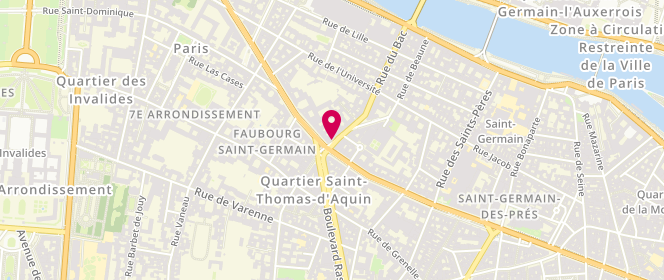 Plan de Boulangerie du Bac, 52 Rue Bac, 75007 Paris