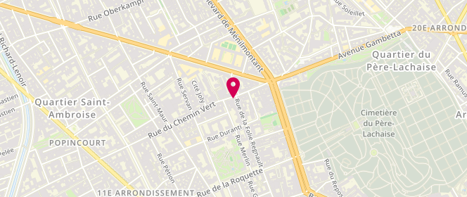 Plan de Boulangerie Ounissi, 132 Rue du Chemin Vert, 75011 Paris