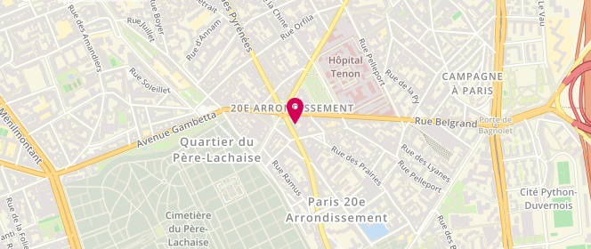 Plan de Boulangerie pâtisserie RENARD Thierry, 204 Rue des Pyrénées, 75020 Paris