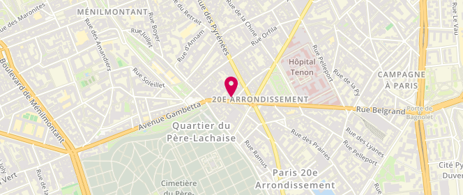 Plan de La Délicieuse, 75 avenue Gambetta, 75020 Paris