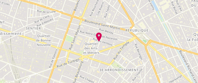 Plan de Le Petit Parisien, 17 Rue du Vertbois, 75003 Paris