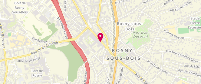 Plan de La chaumière de rosny, 30 Rue du Général Gallieni, 93110 Rosny-sous-Bois