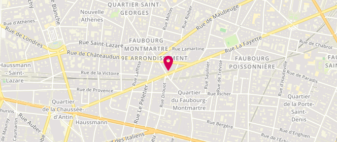 Plan de Pizza Delices Naturels, 47 Rue la Fayette, 75009 Paris