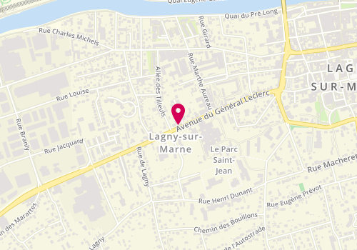 Plan de Boulangerie-Pâtisserie Alagny, 54 avenue du Général Leclerc, 77400 Lagny-sur-Marne