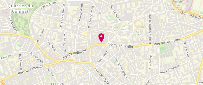 Plan de La Délicieuse, 159 Rue de Belleville, 75019 Paris