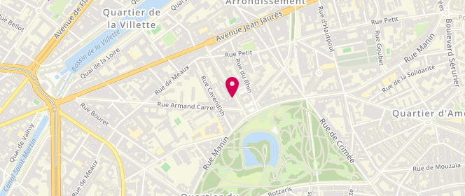 Plan de La Vieille France, 5 avenue de Laumière, 75019 Paris