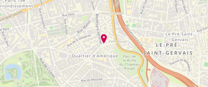 Plan de Boulangerie de la porte brunet, 3 Avenue Porte Brunet, 75019 Paris