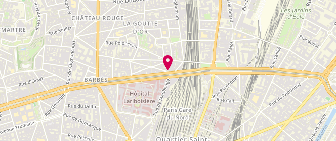 Plan de Chez Mira, 2 Rue de Chartres, 75018 Paris