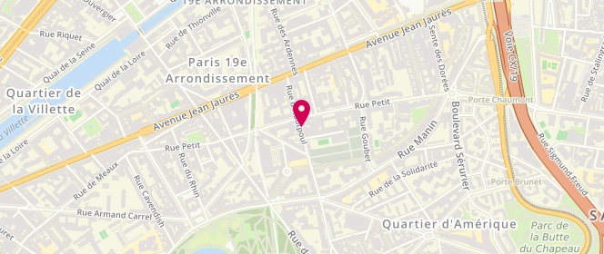 Plan de Sareden Bio.rp.sp, 62 Rue d'Hautpoul, 75019 Paris