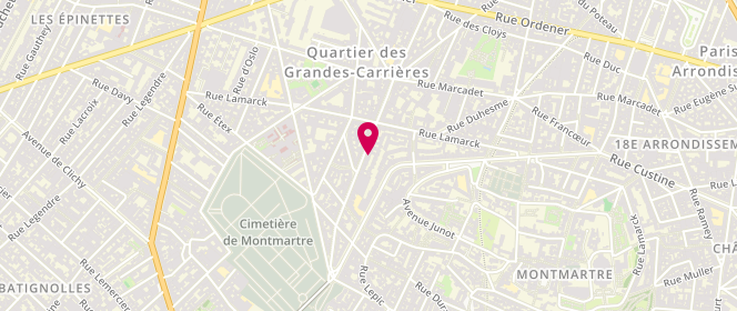 Plan de L'Orvier de Montmartre, 42 Rue Damrémont, 75018 Paris