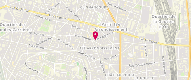 Plan de Au Pain d'Antan, 2 Rue Eugène Sue, 75018 Paris
