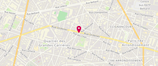 Plan de Boulangerie Gana, 159 Rue Ordener, 75018 Paris