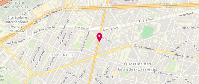 Plan de La Délicieuse, 108 Avenue de Saint Ouen, 75018 Paris
