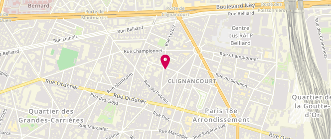 Plan de Boulangerie Letort, 22 Rue Letort, 75018 Paris