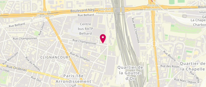 Plan de Boulangerie Pâtisserie Gosrani, 4 Rue Championnet, 75018 Paris