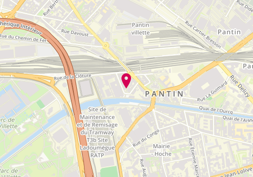 Plan de Boulangerie Patisserie du Canal, 9 Mail Blanchisserie, 93500 Pantin