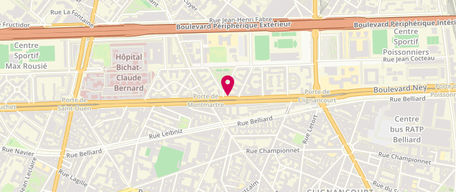 Plan de Boulangerie Ney, 138 Boulevard Ney, 75018 Paris