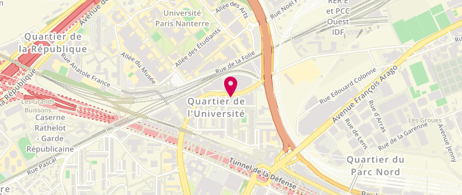 Plan de Baguette Eclair Nanterre Universite, 404 Boulevard des Provinces Francaises, 92000 Nanterre