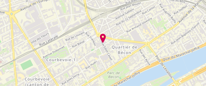Plan de Boulangerie Gendra Laurent, 36 Rue Edith Cavell, 92400 Courbevoie