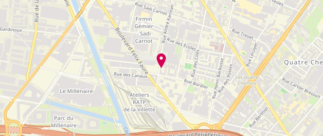Plan de Yacine, 18 Rue André Karman, 93300 Aubervilliers