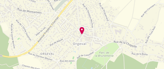 Plan de Julien et Marine Duhamel à Orgeval Boulangerie-pâtisserie, 1 Rue du Maréchal Foch, 78630 Orgeval