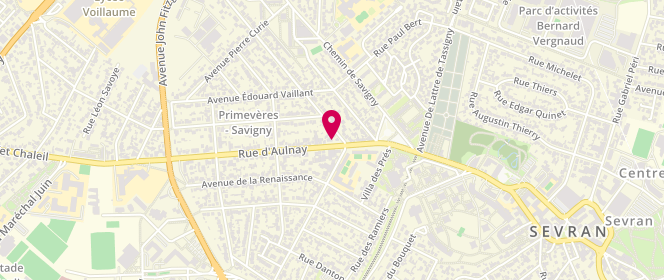Plan de Pharmacie des Primevères, 32 Rue d'Aulnay, 93270 Sevran