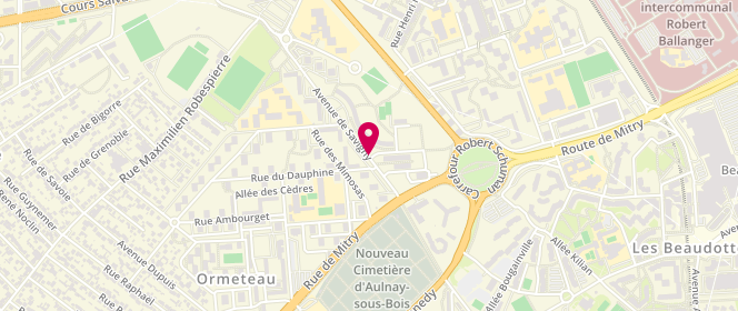 Plan de Boulangerie Pâtisserie Imane, 6 avenue de Savigny, 93600 Aulnay-sous-Bois