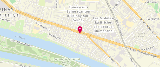 Plan de Boulangerie Nour, 108 avenue de la République, 93800 Épinay-sur-Seine