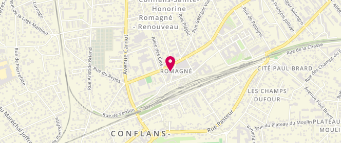 Plan de Le Fournil de la Gare, 7 Rue Auguste Romagne, 78700 Conflans-Sainte-Honorine