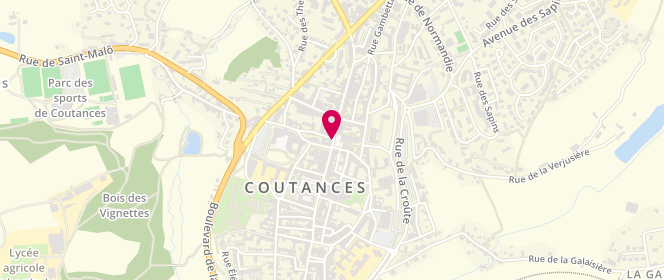 Plan de Les Douceurs de Coutances, 7 Rue Saint-Nicolas, 50200 Coutances