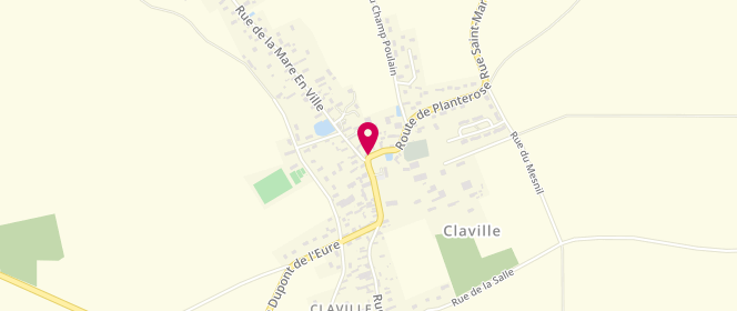 Plan de Aux Gourmandises de Claville, 2 Route de Planterose, 27180 Claville