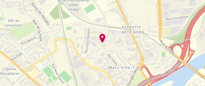 Plan de Frangine du Pain, 7 Rue du Commandant Brasseur, 57050 Metz