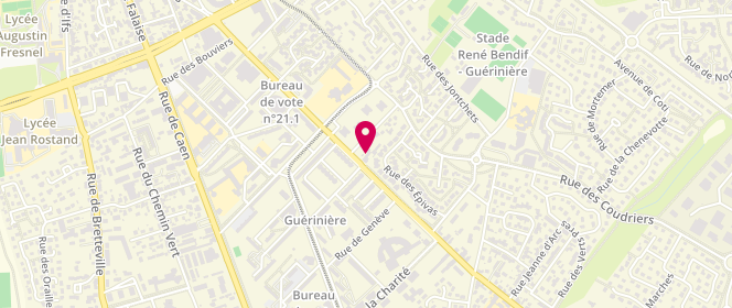 Plan de Aux Delices de la Gueriniere, 35 Rue de la Gueriniere, 14000 Caen