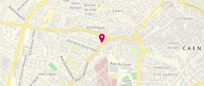 Plan de Boulangerie Calou, 28 Rue Caponière, 14000 Caen
