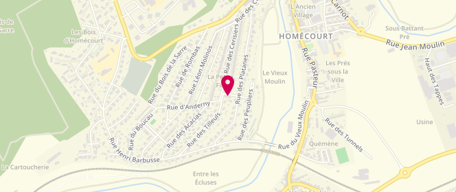 Plan de Beritan Beritan, 1 Rue Marronniers, 54310 Homécourt