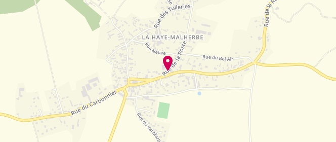 Plan de Aux Délices Malherbois, 1 Rue Poste, 27400 La Haye-Malherbe