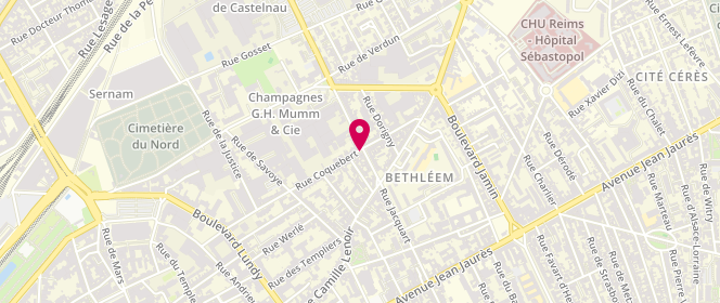 Plan de Boulangerie Lefevre, 42 Rue Coquebert, 51100 Reims