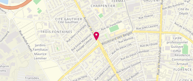 Plan de Boulangerie Pâtisserie Les Saveurs du pain, 363 avenue de Laon, 51100 Reims