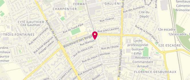 Plan de Boulangerie Amoud, 113 Rue Roger Salengro, 51100 Reims