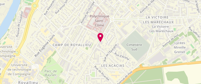 Plan de Boulangerie Cloët, 21 avenue des Martyrs de la Liberté, 60200 Compiègne