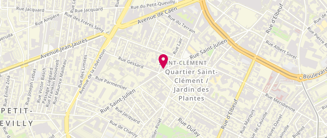 Plan de Boulangerie Saint Julien, 126 Rue Saint Julien, 76100 Rouen