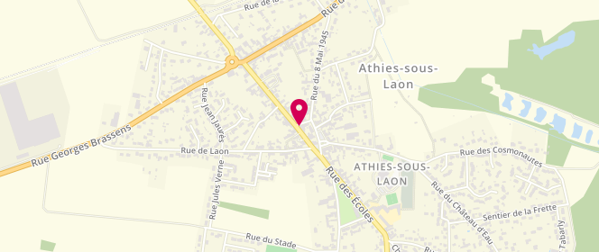 Plan de Artisan Boulanger Pâtissier Maison Quennelle, 23 Rue des Écoles, 02840 Athies-sous-Laon