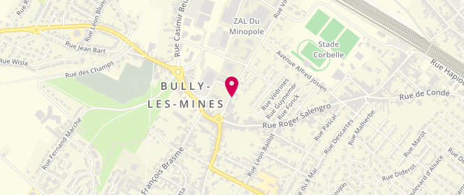 Plan de Boulangerie Georges et Laurence Houliez, 11 place Victor Hugo, 62160 Bully-les-Mines