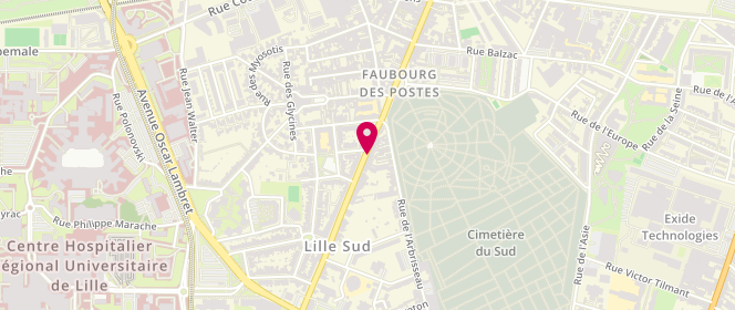 Plan de Au Pain du Sud, 133 Rue du Faubourg des Postes, 59000 Lille