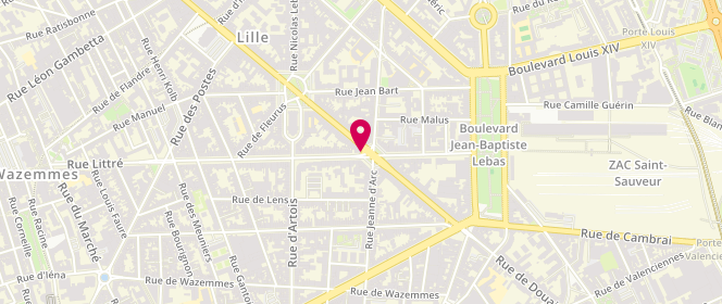 Plan de Le Palais des Pains, 4 place Jeanne d'Arc, 59000 Lille