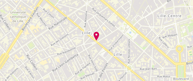 Plan de La Mie Câline, 108 Rue Léon Gambetta, 59000 Lille