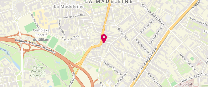 Plan de L'Atelier des Saveurs, 88 Rue du Général de Gaulle, 59110 La Madeleine