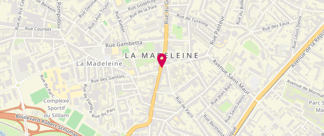 Plan de Pâtisserie Lesage, 156 Rue du Général de Gaulle, 59110 La Madeleine
