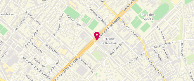 Plan de Le Fournil de l'Usine, Box A01
228 Avenue Alfred Motte, 59100 Roubaix