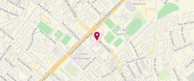 Plan de La Boulangerie du Parc, 590 Rue de Lannoy, 59100 Roubaix